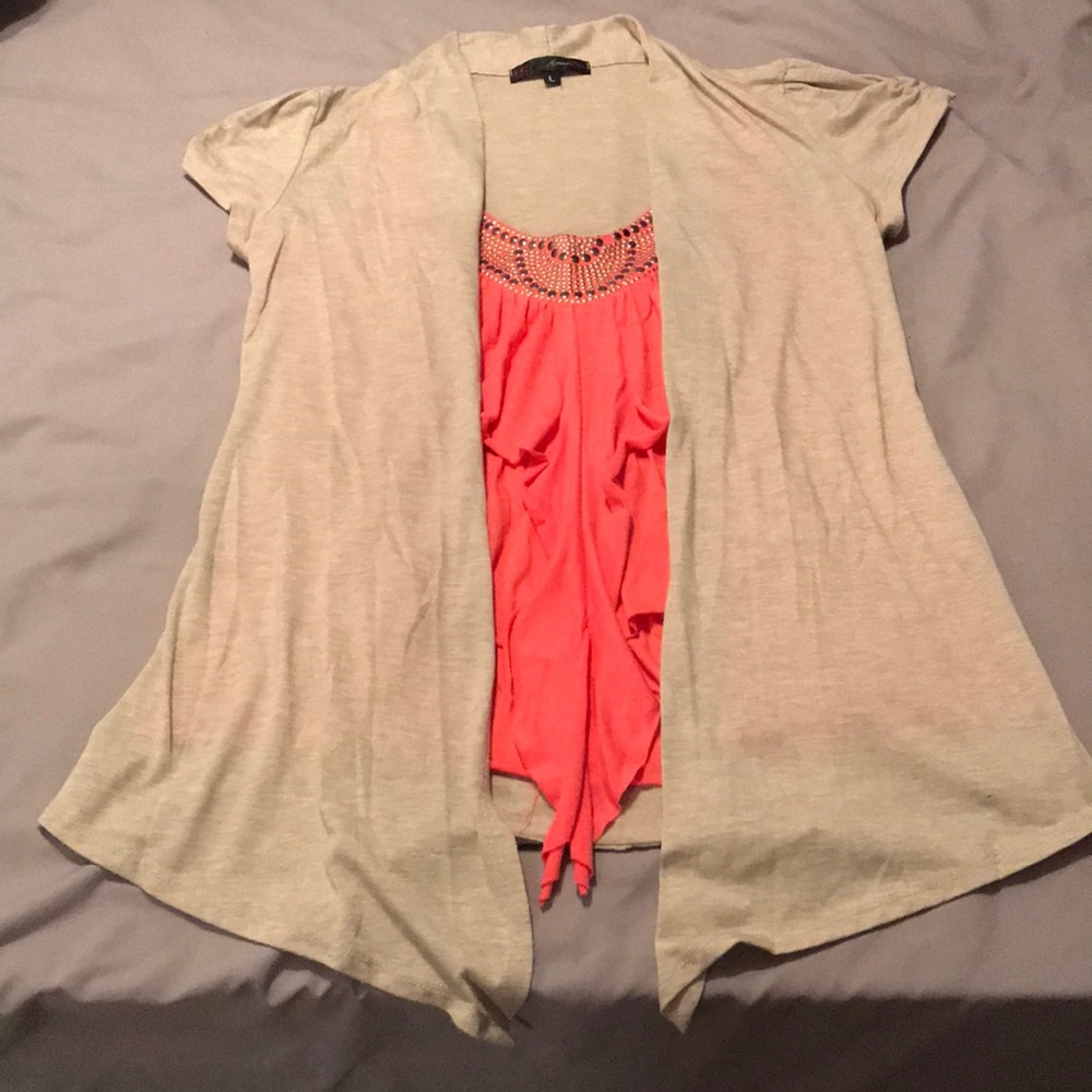 HeartSoul decorative cami cardigan